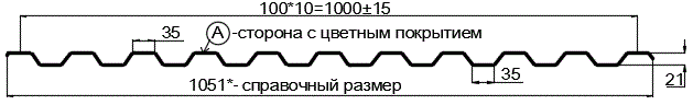 Фото: Профнастил С21 х 1000 - A (ПЭ-01-RR32-0.45) в Апрелевке