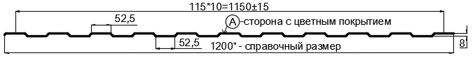 Фото: Профнастил С8 х 1150 - A (ECOSTEEL_T-12-Орех-0.45) в Апрелевке