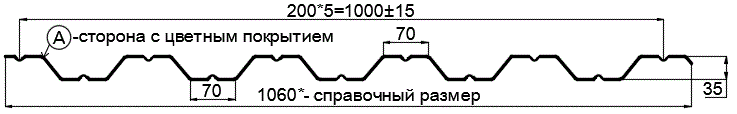 Фото: Профнастил НС35 х 1000 - A (ПЭ-01-1015-0.45) в Апрелевке