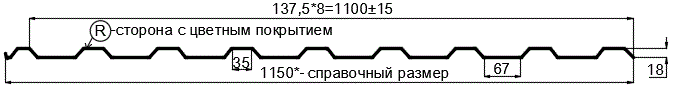 Фото: Профнастил МП20 х 1100 - R RETAIL (ПЭ-01-3005-СТ) в Апрелевке