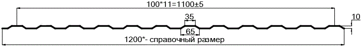 Фото: Профнастил оцинкованный МП10 х 1100 (ОЦ-01-БЦ-СТ) в Апрелевке