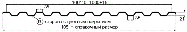 Фото: Профнастил С21 х 1000 - B RETAIL (ПЭ-01-6005-СТ) в Апрелевке