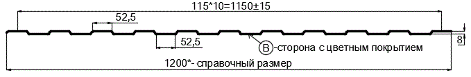 Фото: Профнастил С8 х 1150 - B (VikingMP E-20-7016-0.5) в Апрелевке