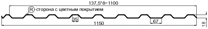 Фото: Профнастил МП20 х 1100 - R (PURETAN-20-8017-0.5) в Апрелевке