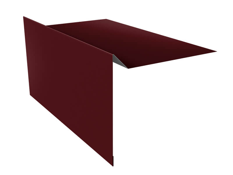 Планка ветровая для мягкой кровли 100х20х70 0,5 Satin с пленкой RAL 3005 красное вино (3м)