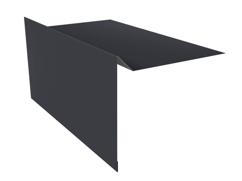 Планка ветровая для мягкой кровли 100х20х70 0,5 Satin с пленкой RAL 7024 мокрый асфальт (3м)