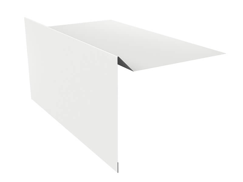 Планка ветровая для мягкой кровли 100х20х70 0,5 Satin с пленкой RAL 9003 сигнальный белый (3м)