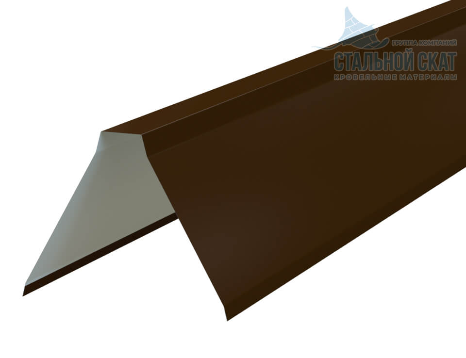 Планка конька плоского 155х155х2000 NormanMP (ПЭ-01-8017-0.5)